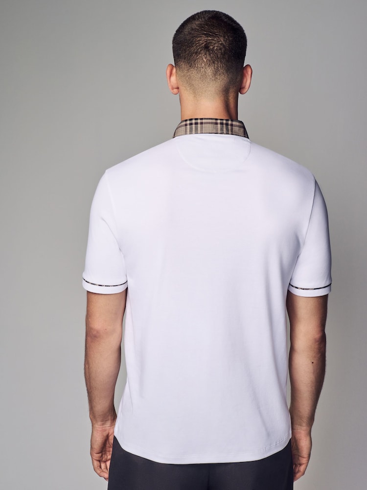 White Short Sleeve Smart Collar Polo Shirt - Image 3 of 4