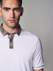 White Short Sleeve Smart Collar Polo Shirt - Image 4 of 4