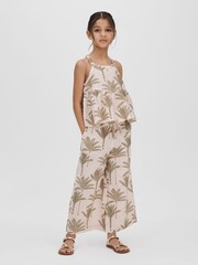Reiss Neutral Klemee 9-13 yrs Linen-Cotton Drawstring Trousers - Image 3 of 4