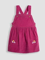 JoJo Maman Bébé Berry Pink Classic Cord Pinafore Dress & Top Set - Image 2 of 5