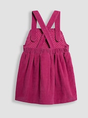 JoJo Maman Bébé Berry Pink Classic Cord Pinafore Dress & Top Set - Image 3 of 5
