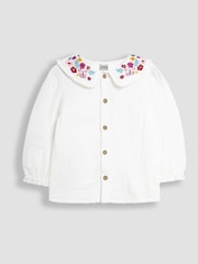 JoJo Maman Bébé Berry Pink Classic Cord Pinafore Dress & Top Set - Image 4 of 5