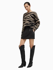 AllSaints Black Shana Mini Skirt - Image 3 of 5