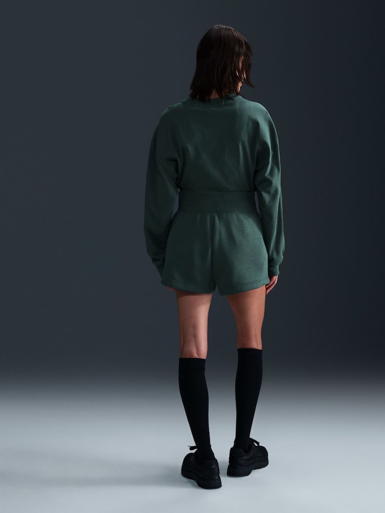 Nike Dark Green Oversized Mini Swoosh Long Sleeve 100% Cotton T-Shirt - Image 2 of 6 Nike Dark Green Oversized Mini Swoosh Long Sleeve 100% Cotton T-Shirt - Image 2 of 6