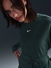 Nike Dark Green Oversized Mini Swoosh Long Sleeve 100% Cotton T-Shirt - Image 3 of 6