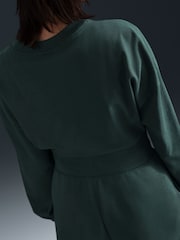 Nike Dark Green Oversized Mini Swoosh Long Sleeve 100% Cotton T-Shirt - Image 4 of 6