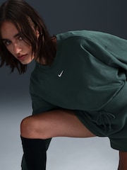 Nike Dark Green Oversized Mini Swoosh Long Sleeve 100% Cotton T-Shirt - Image 5 of 6