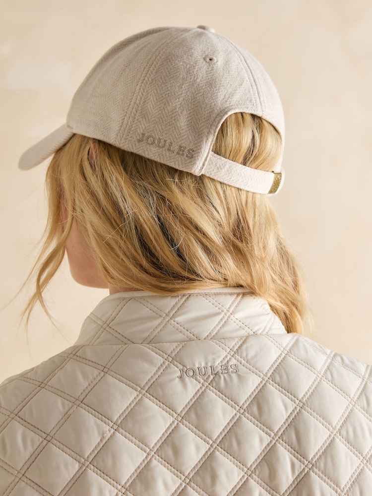 Joules Minx Cream Showerproof Diamond Quilted Gilet - Image 6 of 8