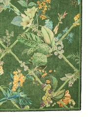 Laurence Llewelyn-Bowen Green Cotswold Fantasia Washable Flat Weave Rug - Image 4 of 6