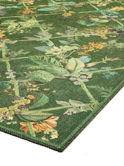 Laurence Llewelyn-Bowen Green Cotswold Fantasia Washable Flat Weave Rug - Image 5 of 6