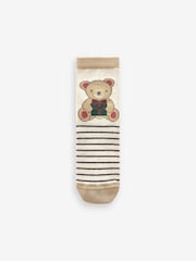 Neutral/Grey Cotton Rich Christmas Character Ankle Socks 3 Pack - Image 2 of 4