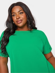 Yours Curve Green Green Short Sleeve Blouse - Image 3 of 5