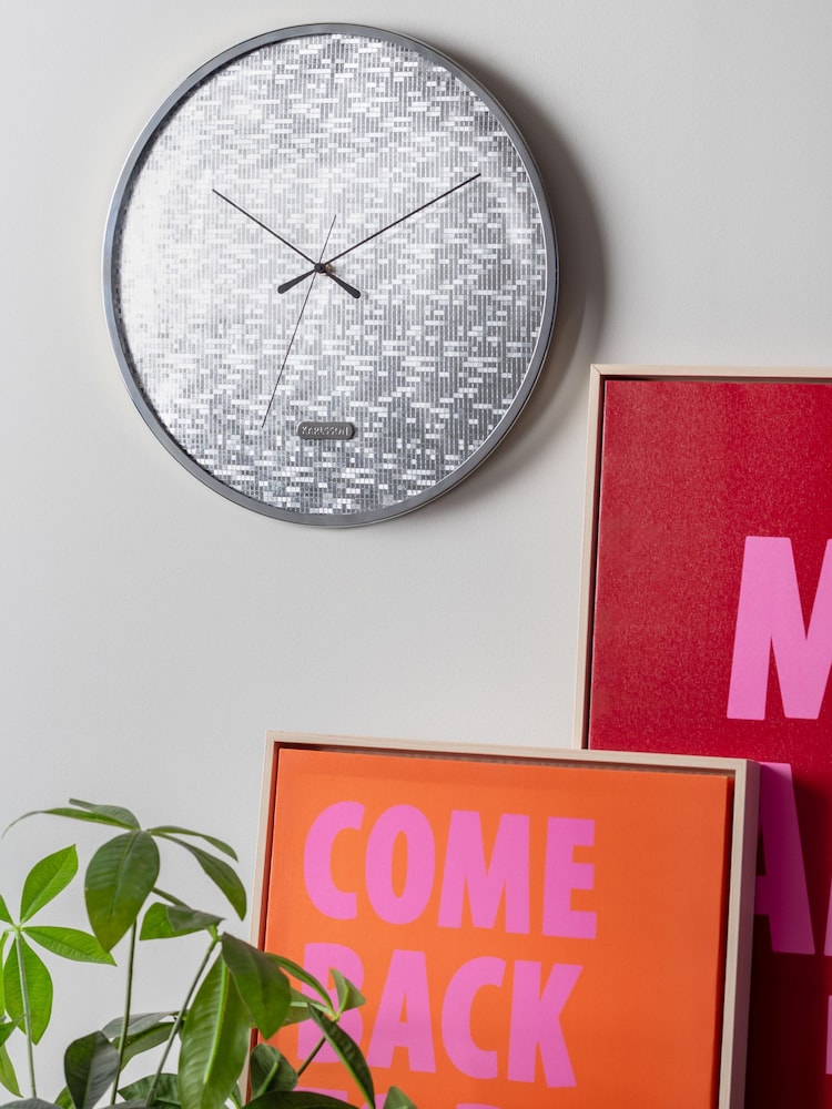 Karlsson Silver Bling Bling Wall Clock - Image 1 of 3