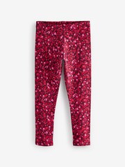 Red Bow/Pink/Black Floral Leggings 5 Pack (3-16yrs) - Image 4 of 8
