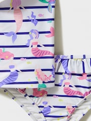 Tankini con volantes y estampado a rayas y sirenas de Crew Clothing Company - Imagen 3 de 3