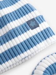 Blue Stripe Beanie Hat and Snood Set (1-13yrs) - Image 2 of 3