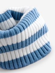 Blue Stripe Beanie Hat and Snood Set (1-13yrs) - Image 3 of 3