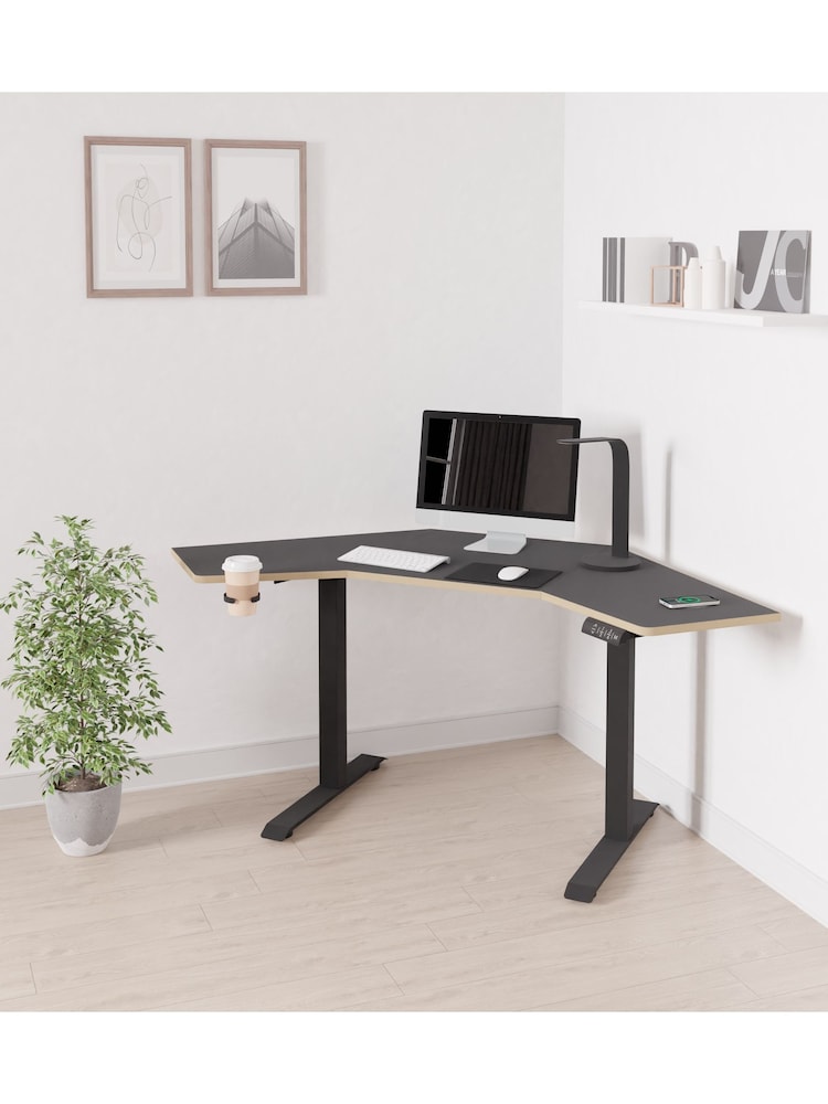 Koble Black Gino Corner Height Adjustable Desk - Image 1 of 6