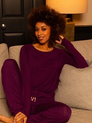 Cyberjammies Purple Jersey Slouch Pyjamas Set - Image 1 of 4