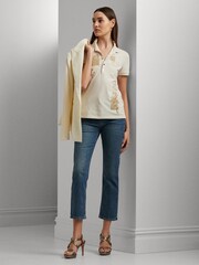 Lauren Ralph Lauren Blue High Rise Straight Leg Ankle Jeans - Image 6 of 7
