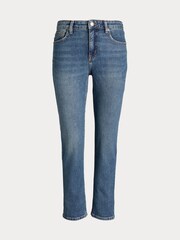 Lauren Ralph Lauren Blue High Rise Straight Leg Ankle Jeans - Image 7 of 7