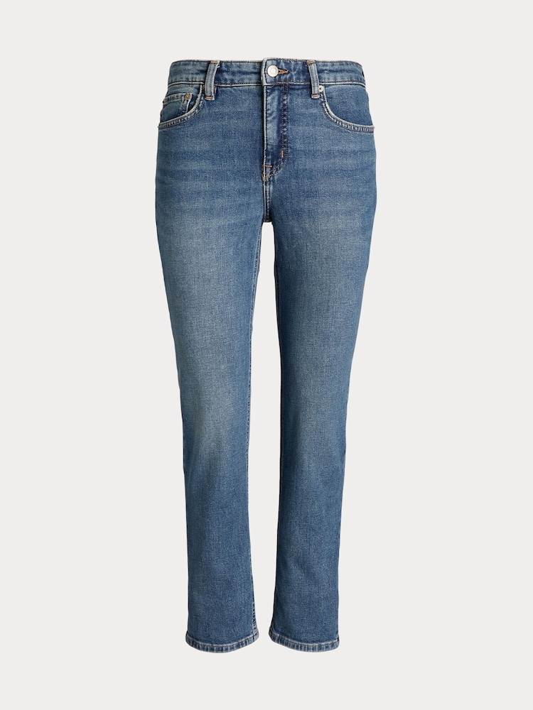 Lauren Ralph Lauren Blue High Rise Straight Leg Ankle Jeans - Image 7 of 7