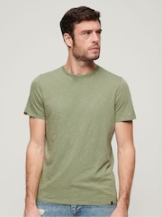 Superdry Green 100% Cotton Crew Neck Slub Short Sleeved T-Shirt - Image 1 of 6