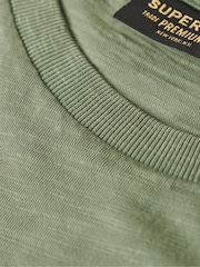 Superdry Green 100% Cotton Crew Neck Slub Short Sleeved T-Shirt - Image 5 of 6