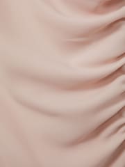 Reiss Pale Pink Bonnie Ruched Cowl Neck Midi Dress - Image 6 of 6