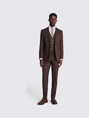 MOSS Copper Brown Tailored Fit Flannel Copper Jacket - Image 3 of 7