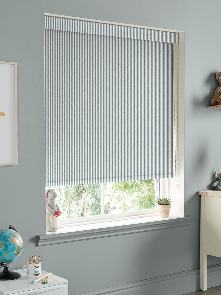 Sophie Allport Blue Stamford Stripe Made to Measure Roller Blinds - Image 2 of 6