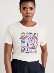 Seasalt Cornwall White Printing Ink T-Shirt - Image 6 of 9