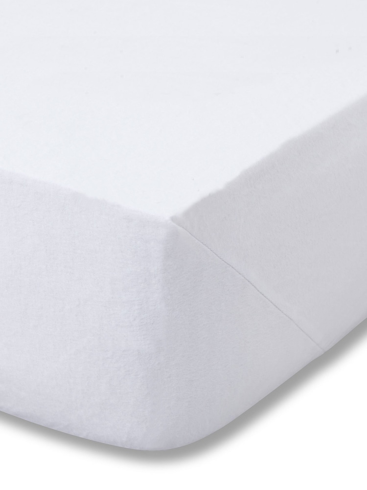 Catherine Lansfield White 100% Cotton Fitted Sheet - Image 3 of 3