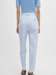 BOSS Blue Relaxed Fit Trousers in Striped Stretch-Cotton Seersucker - Image 2 of 5