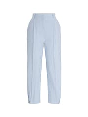 BOSS Blue Relaxed Fit Trousers in Striped Stretch-Cotton Seersucker - Image 5 of 5