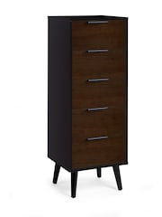 Julian Bowen Black Alba 5 Drawer Narrow Chest - Image 1 of 4