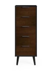Julian Bowen Black Alba 5 Drawer Narrow Chest - Image 3 of 4