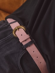 Pink Ornate Buckle Suede Belt - Image 2 of 5