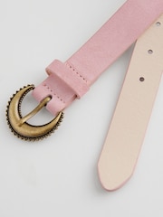 Pink Ornate Buckle Suede Belt - Image 4 of 5