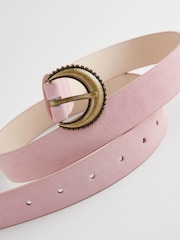 Pink Ornate Buckle Suede Belt - Image 5 of 5