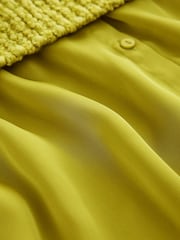 Lime Green Sleeveless Satin Shirt Layer Knitted Vest Jumper - Image 6 of 7