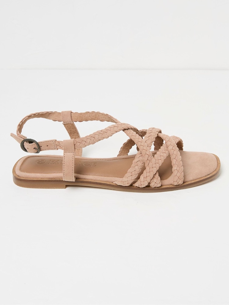 FatFace Estelle Pink Suede Strap Sandals - Image 1 of 3