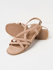 FatFace Estelle Pink Suede Strap Sandals - Image 2 of 3