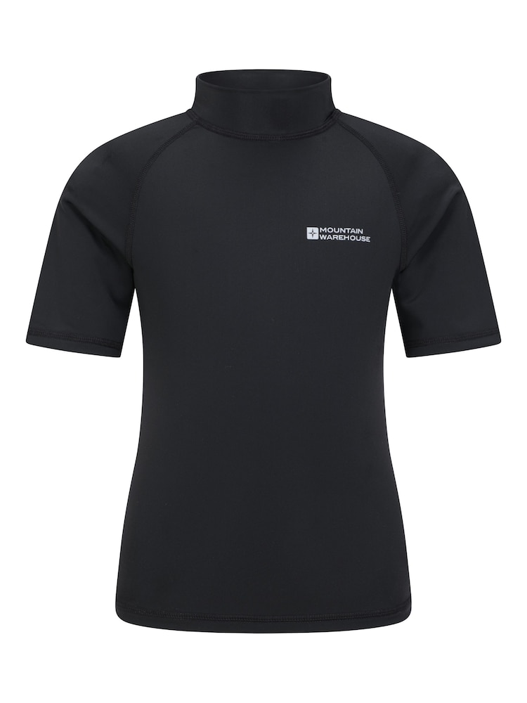 Mountain Warehouse Black Kids Short Sleeved Rash Vest - Image 1 of 5
