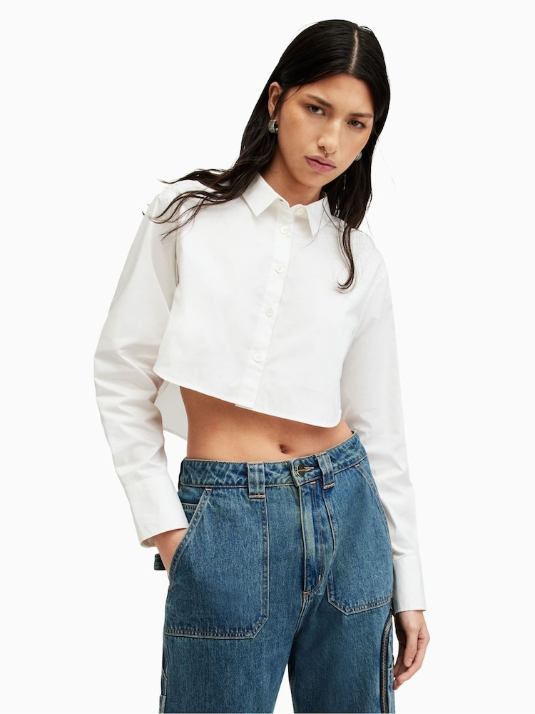 AllSaints White Averie Shirt - Image 1 of 8