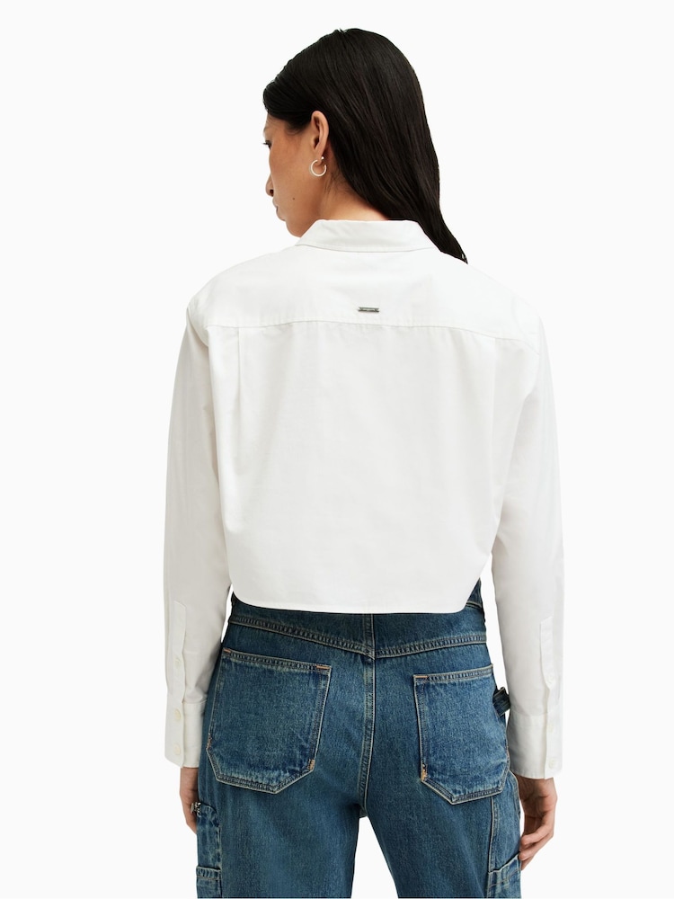 AllSaints White Averie Shirt - Image 2 of 8