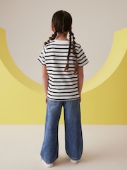 črna/bela - Sequin Rainbow Stripe 100% Cotton T-Shirt (3-16yrs) - Slika 3 iz 4