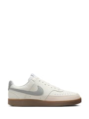 Nike Grey/Ecru Court Vision Low Trainers - Image 1 of 8