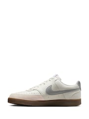 Nike Grey/Ecru Court Vision Low Trainers - Image 2 of 8