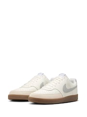 Nike Grey/Ecru Court Vision Low Trainers - Image 3 of 8